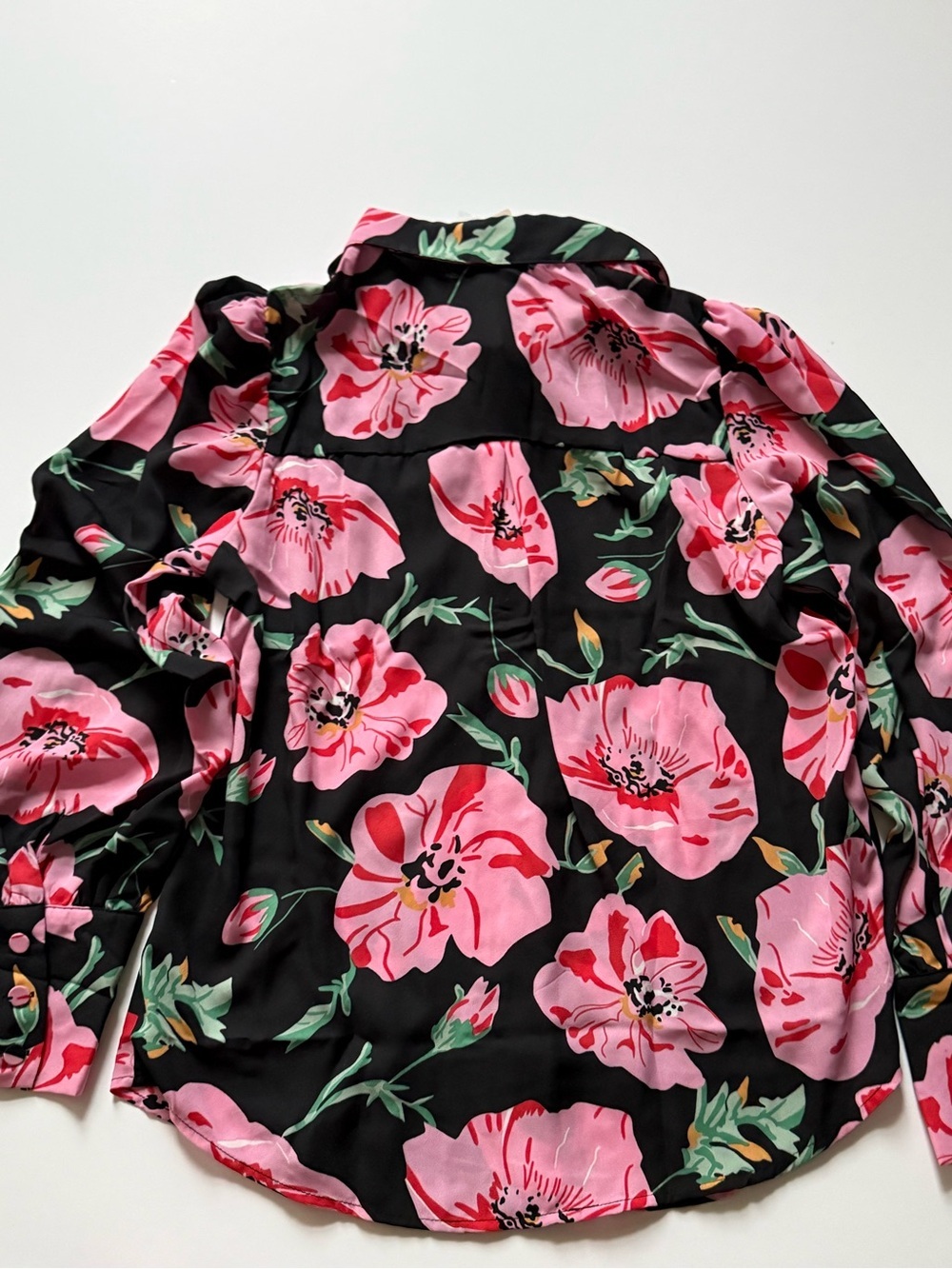 BTFBM Poppy print button down blouse S Small NWT - Picture 2 of 13